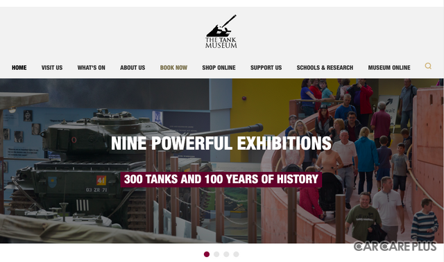 26ヶ国、約300両の車輛が展示されているイギリスの戦車博物館「The Tank Museum」Webサイト