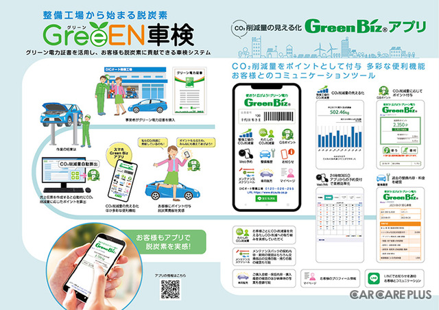 DICジャパン、“ グリーン電力証書 ” 活用で脱炭素社会へ貢献する新しい「車検システム」を提案【AA九州2023】