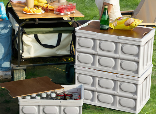 キャンプやピクニックが快適に！ 取っ手もついた多機能な30リットルの大容量「折りたたみコンテナ」登場 画像
