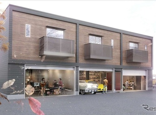 プレミアムガレージハウス野田BASE、千葉県野田市に完成…車2台分のガレージ付き賃貸住宅 画像