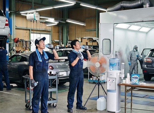早くも真夏の暑さ、自動車整備・鈑金塗装などの現場ですぐ実践してほしい 厚生労働省の最新版「熱中症対策」ガイドラインのポイント 画像