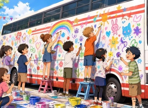 名鉄バス初の「お絵かきバス」、愛知こどもの国で開催　5月30日 画像