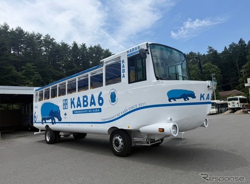 水陸両用バス・山中湖のカバに新車両「KABA6号」がデビュー…電動開閉式ルーフ搭載 画像