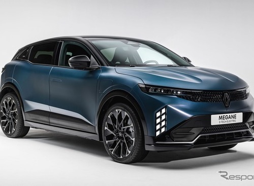 ルノー「メガーヌ」EVに改良新型、航続500km・急速充電24分に進化…フロントも刷新 画像