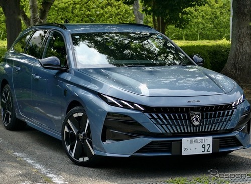 新型試乗【プジョー・308SW GTハイブリッド 】“新顔”になってスッキリ、ワゴンながら走りの良さに感心…島崎七生人 画像