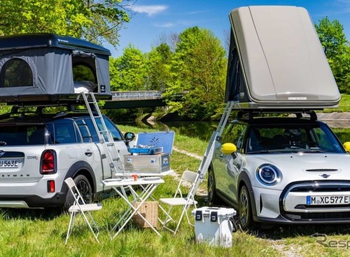 「純正ルーフテント」で環境に配慮したキャンピングカーに…MINI電動2車種　欧州オプション設定 画像
