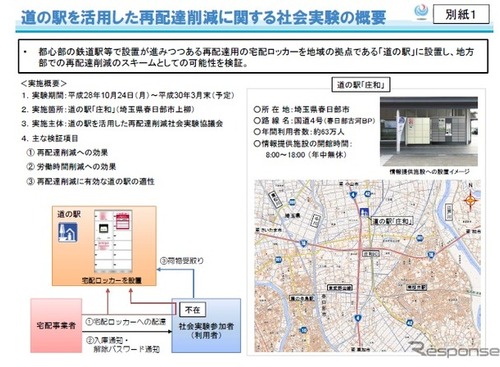 宅配便の再配達削減に「道の駅」を活用へ---社会実験 画像