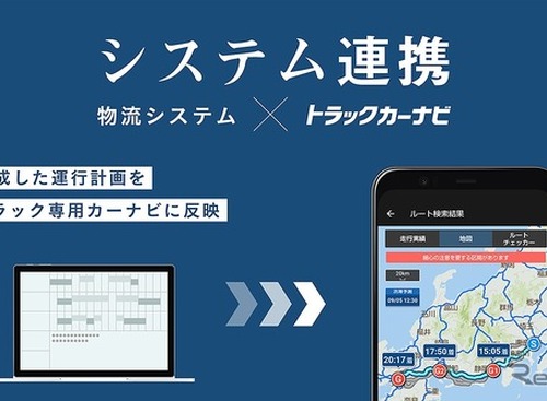 物流システムで作成した運行計画を「トラックカーナビ」に反映、連携機能の提供開始 画像