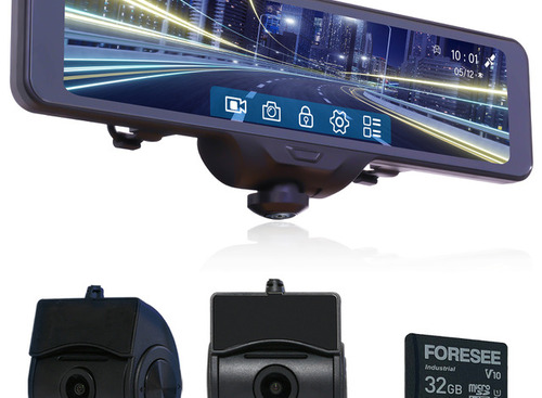 360°カメラを内蔵、スマートミラー型ドライブレコーダー「AN-R106」 画像