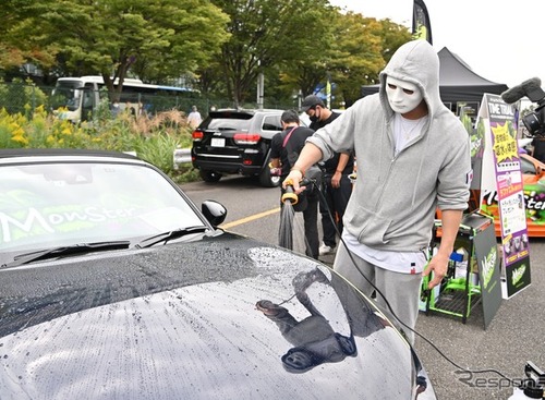 洗車タイムアタックに、仮面系Youtuberラファエルがトライ!【SNJお台場】 画像