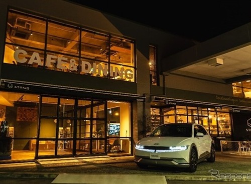 SSで、EV「展示・試乗・充電サービス」…三菱商事エネルギーとヒョンデがテスト運用開始 画像