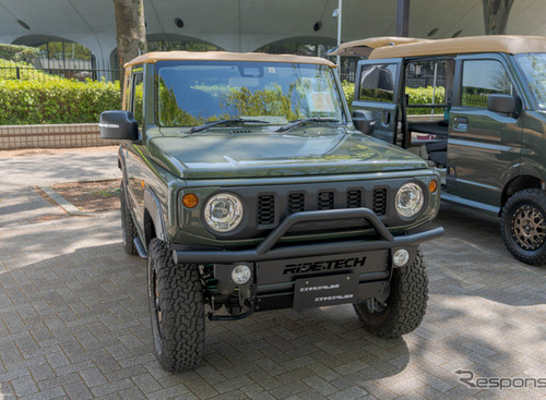 強度がアップ、ラプターライナー塗装されたジムニー...アウトドアデイジャパン東京 2023 画像