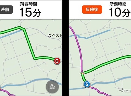 スマホアプリに地図自動更新機能を追加！…ナビタイム 画像