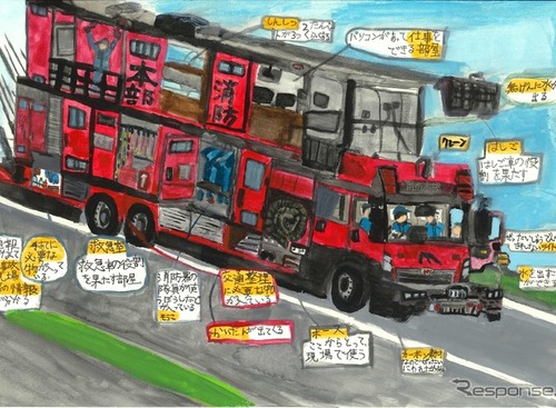 モリタのコンテスト：小学生が描く「未来の消防車」、最優秀賞は埼玉県在住の新口さん 画像