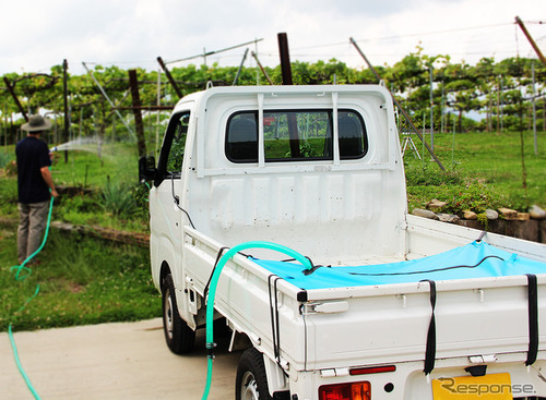 軽トラックの荷台に設置、防災用品「ウォーターキャリア」…チームライク 画像