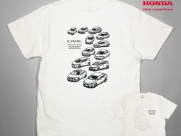 シビック歴代モデル勢揃い！「CIVIC ヒストリーTシャツ」…丹波屋栃木くらしっく
