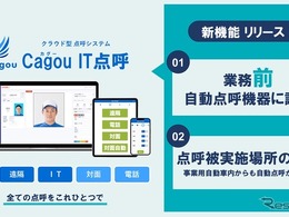 クラウド型点呼システム「Cagou IT点呼」、業務前自動点呼機器として国交省認定を取得…コア