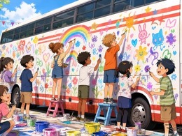 名鉄バス初の「お絵かきバス」、愛知こどもの国で開催　5月30日
