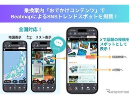 SNSトレンドスポット情報を「乗換案内アプリ」に全国展開、ジョルダンとミックウェアが連携強化