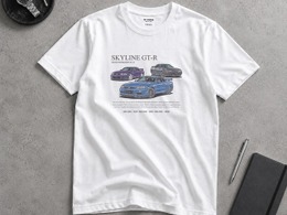 日産公式ライセンス取得の「スカイライン GT-R Tシャツ」、R32・33・34の3台を描く…予約開始