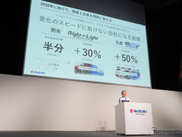 スズキ、新車開発期間を「半分」に、開発効率30％向上…鈴木社長「変化のスピードに負けない会社になる」