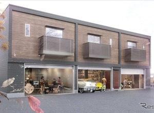 プレミアムガレージハウス野田BASE、千葉県野田市に完成…車2台分のガレージ付き賃貸住宅 画像