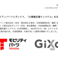 今年4月8日、トヨタモビリティパーツ株式会社と株式会社ギックスの連名で発表されたプレスリリース