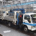 東村山駅付近連続立体交差事業施設見学会に展示された軌陸車（6月1日）