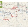 落石発生箇所と当初の通行規制区間