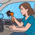 ハンマーでガラスをわる