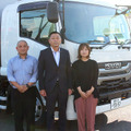 いすゞ自動車九州株式会社 中澤銀次氏（アフターサービス本部）、光増亮氏（営業本部）、山口晴香氏（営業本部 営業推進室）