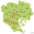 登録利用者の居住地。多い順に渋谷区・世田谷区・目黒区・新宿区・品川区
