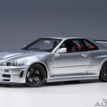 AUTOart製「ニスモ R34 GT-R Z-tune シルバー」の1/18スケールモデル