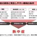 熱中症の原因と発生しやすい職場の条件（出典：厚生労働省 「働く人の今すぐ使える熱中症ガイド」令和8年3月Ver.2」より抜粋