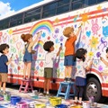 名鉄バス初の「お絵かきバス」、愛知こどもの国で開催　5月30日 画像
