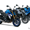 左からGSX-S1000、GSX-8S、GSX-8R。この頃からスズキ車のデザインが変わる“予兆”が感じられた