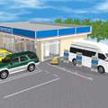 ローソン店舗駐車場での車中泊利用イメージ