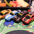 GRコラボ限定ミニカーはそれぞれ、たまご・〆さば・まぐろ・いくらのすしがモチーフ