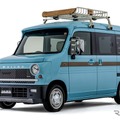 ダムドの「トラックミラー for N-VAN」と「ルーフバイザー for N-VAN」装着車両