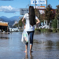 台風19号の被災地（10月13日、栃木県佐野市）