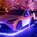 トヨタ MIRAI が給電で活躍、夜桜ライトアップイベント開催中 画像