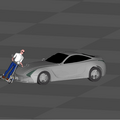 電動キックボードとタクシー衝突事故のシミュレーション画像