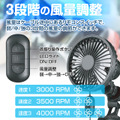 首振り機能付き車載サーキュレーターK-FAN14-B 3段階の風量著説