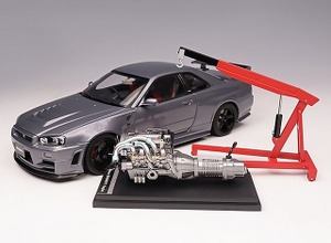 R34型スカイラインGT-R、1/18スケールミニカー発売…ディスプレイエンジン付属 画像