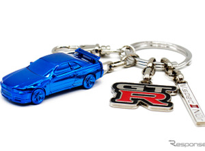 「R34 スカイラインGT-R」を3D再現！ ブルーに輝くキーチェーン、大阪オートメッセで販売へ 画像