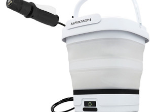 電源・水道不要でどこでも洗車！ 折りたたみバケツ一体型「モバイルシャワー」が進化 画像