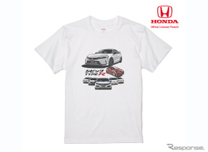 歴代ホンダ『シビックタイプR』デザインのTシャツが登場…ホワイトのボディが映える 画像