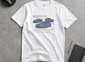 日産公式ライセンス取得の「スカイライン GT-R Tシャツ」、R32・33・34の3台を描く…予約開始 画像