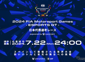 eモータースポーツ世界大会へ、8月10日に日本代表選考レースを開催　エントリー募集中 画像