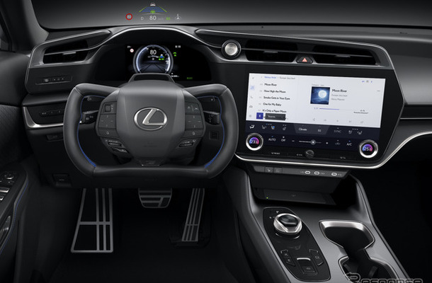レクサス RZの「F SPORT」に採用されたステアバイワイヤ用ステアリングホイール